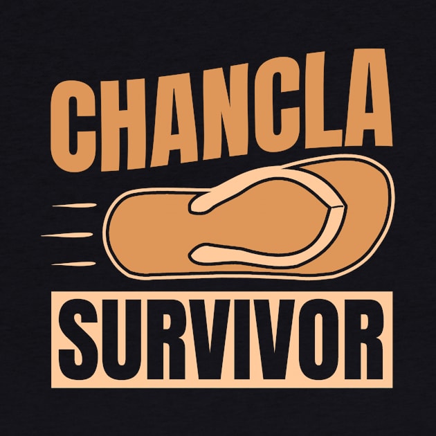 Chancla Survivor Funny Spanish Home Joke Gifts Idea by GraviTeeGraphics